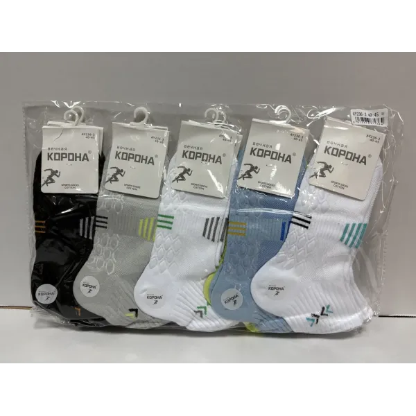 Носки мужские Оптом 40-45 р. cotton "Чёрточки" Корона AY236-3