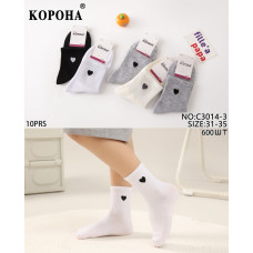 Шкарпетки підліткові "Heart" Корона для дівчаток 31-35р. Оптом C3014-3