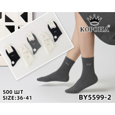 Носки женские "min" хлопок Корона 36-41 р. Оптом BY5599-2
