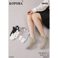 Носки женские "Горох" хлопок Корона 37-42р. Оптом B2815-7