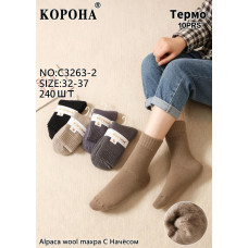 Шкарпетки підліткові альпака +махра з начосом Корона 32-37р. Оптом C3263-2
