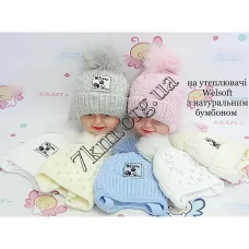 Шапка детская вязка +Wellsoft для мальчиков и девочек 36-38р. Оптом 1984