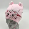 Шапка детская Оптом одинарный трикотаж для девочек 44-46 р.р. "little princess" 9008