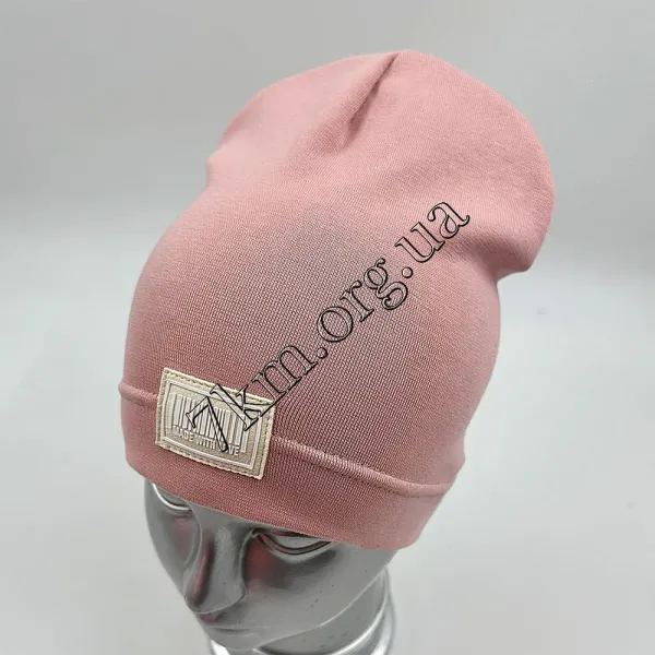 Шапка дитяча Оптом одинарний трикотаж для дівчаток 50-52 р.р. "Made with love" 9020
