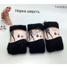 Колготки детские шерсть норка Оптом для девочек 7-13 лет "Черные" Фенна T-K1076-2