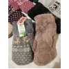 Варежки женские вязка +микрофибра "Олени" Оптом 7248