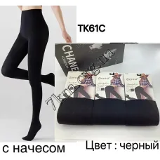 Колготки женские с начесом Оптом 42-48 р. "Черные" Фенна TK61C