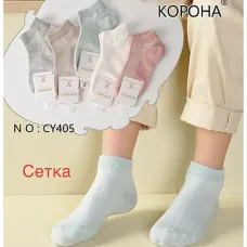 Шкарпетки дитячі Оптом для дівчаток 3-5 років "Повітряні" + сітка Корона CY405