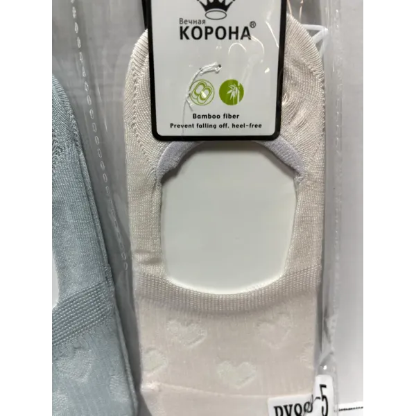 Шкарпетки-сліди жіночі Оптом 36-41 р. "Серця" Бамбук Корона BY888-5