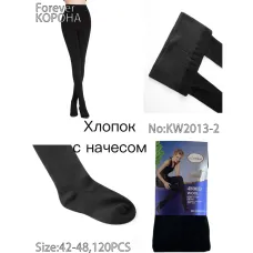 Колготки женские хлопок с начесом Оптом 42-48р. Корона KW2013-2