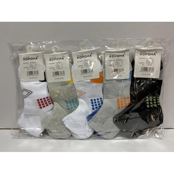 Носки мужские Оптом 35-39 р. cotton "Штрихи" Корона AY236-2