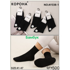 Носки мужские Черные Оптом 41-47 р. Бамбук Корона AY338-1