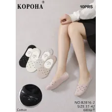 Носки-следы женские хлопок "Точки" Корона 37-42 р. оптом B2816-2