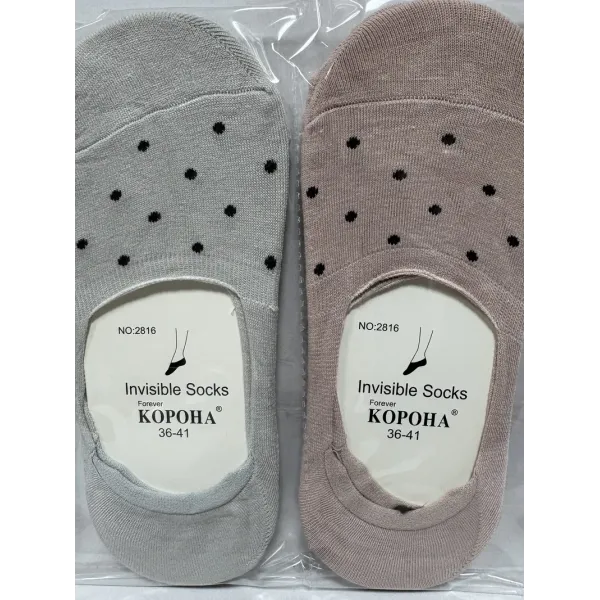 Носки-следы женские хлопок "Точки" Корона 37-42 р. оптом B2816-2