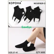 Носки женские Чёрные Бамбук Корона 37-41 р. оптом BY829-3