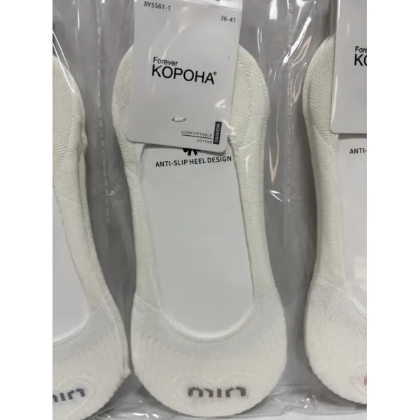 Носки-следы женские Белые хлопок "min" Корона 36-41 р. оптом BY5561-1