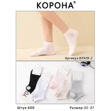 Шкарпетки підліткові "Sport" бавовна Корона для дівчаток 32-37р. оптом BY928-2